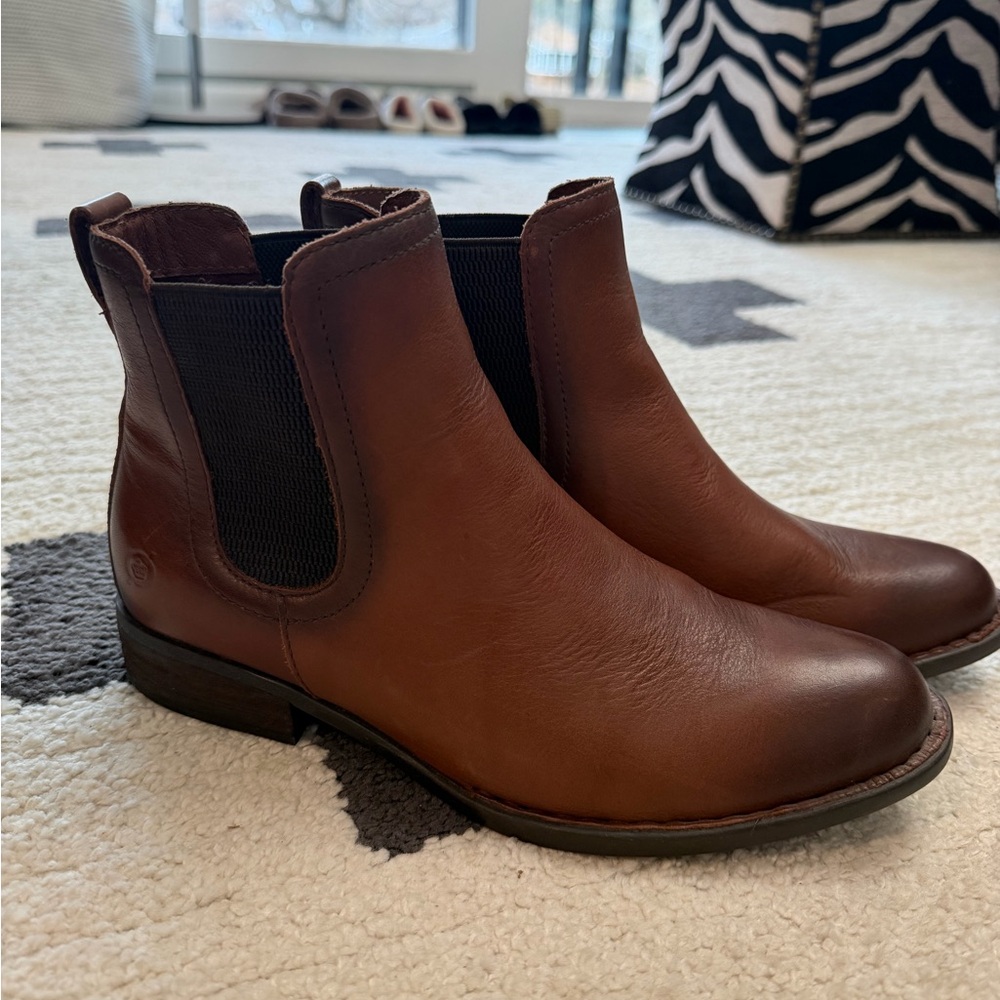 Born Chestnut Leather Chelsea Boots
